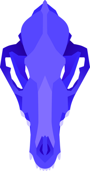 JAMIIE ART's logo, a purple geometric coyote skull.